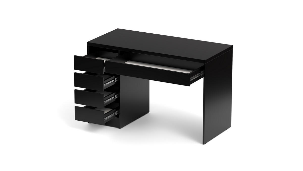 SCHREIBTISCH 120/55/77,6 cm Schwarz  - Schwarz, MODERN, Holzwerkstoff (120/55/77,6cm) - Livetastic