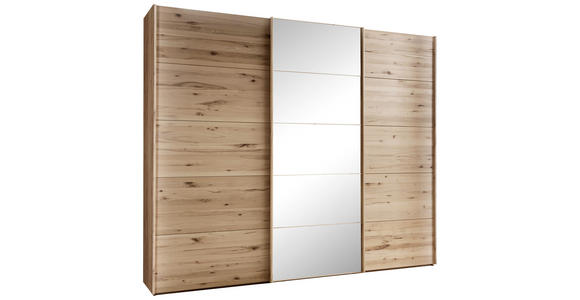 SCHWEBETÜRENSCHRANK 300/236/67 cm 3-türig  - Buchefarben, Natur, Glas/Holz (300/236/67cm) - Linea Natura