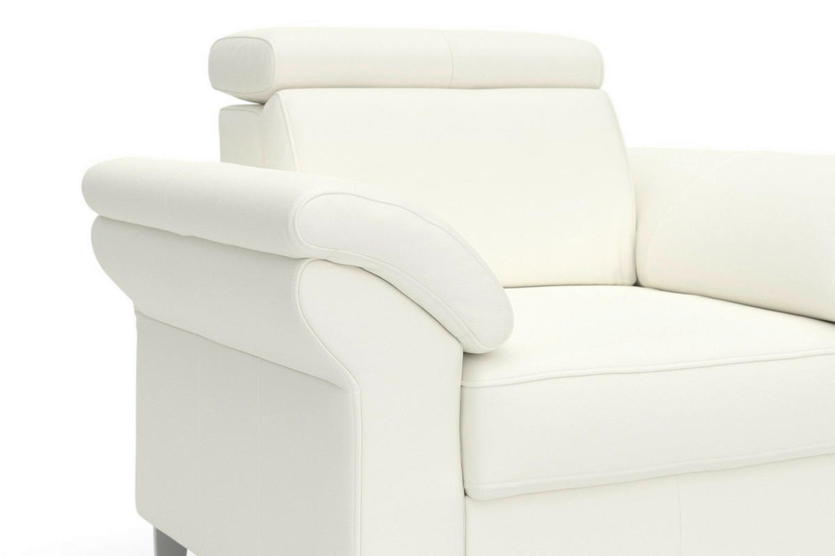SESSEL in Echtleder Weiß  - Chromfarben/Weiß, Basics, Leder/Metall (101/84/93cm) - Sit & More