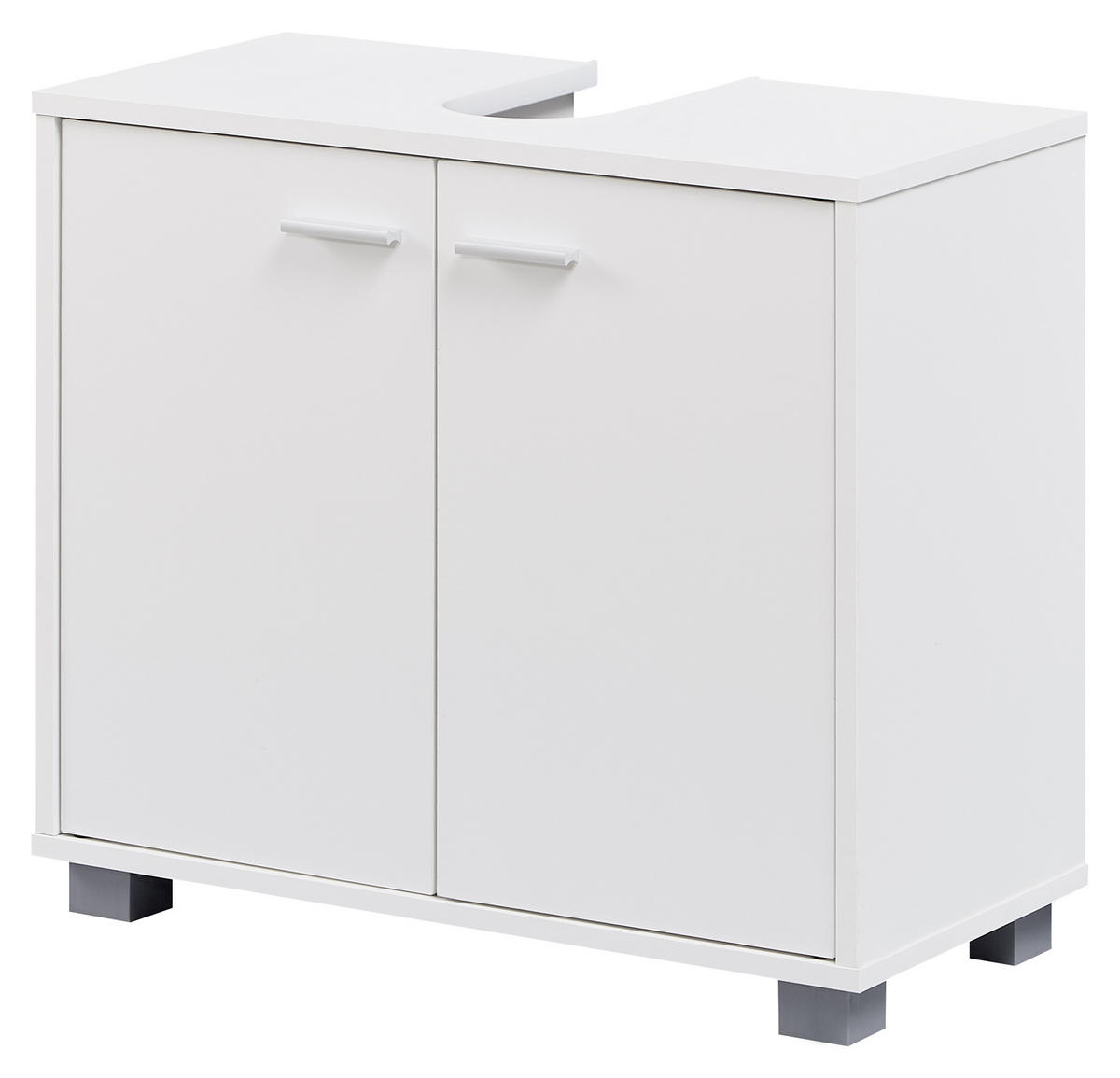 OMARICA ZA POD UMIVALNIK 60/55/30 cm  - bela/barve aluminija, Basics, kovina/umetna masa (60/55/30cm) - MID.YOU