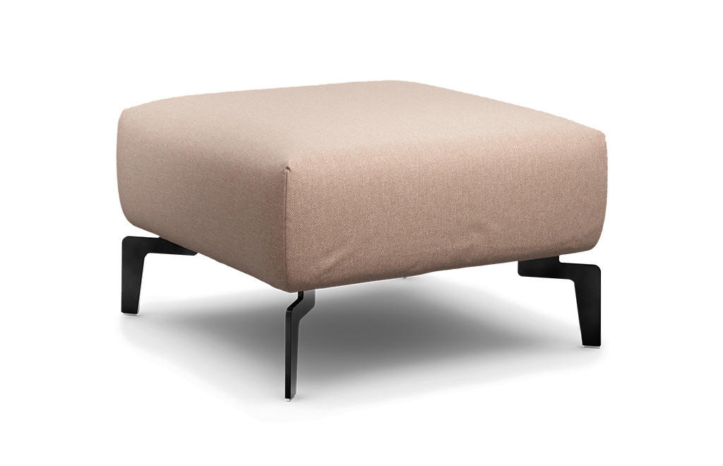 HOCKER in Textil Rosa  - Schwarz/Rosa, Design, Textil/Metall (70/70/46cm) - SENSOO