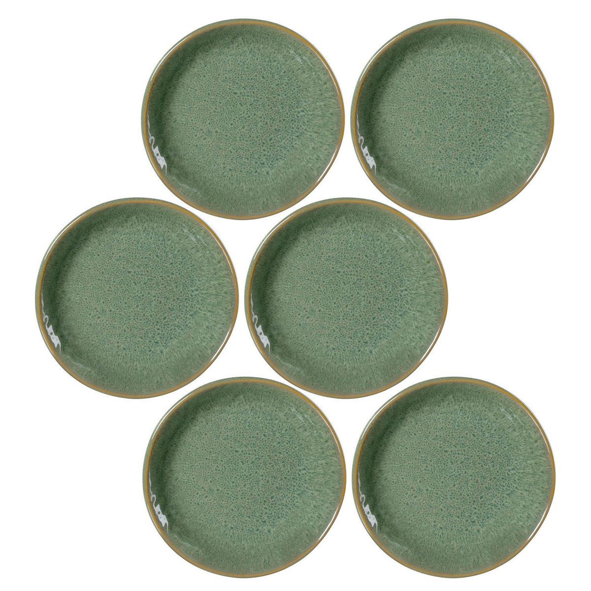 TELLERSET Matera 6-teilig  - Grün, LIFESTYLE, Keramik (16,3/3,2/16,3cm) - Leonardo