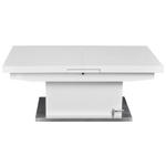 COUCHTISCH in Metall, Glas, Holzwerkstoff 125-150/70/50-78 cm  - Weiß, LIFESTYLE, Glas/Holzwerkstoff (125-150/70/50-78cm) - Carryhome
