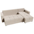 ECKSOFA Creme Samt  - Chromfarben/Creme, KONVENTIONELL, Kunststoff/Textil (233/140cm) - Carryhome