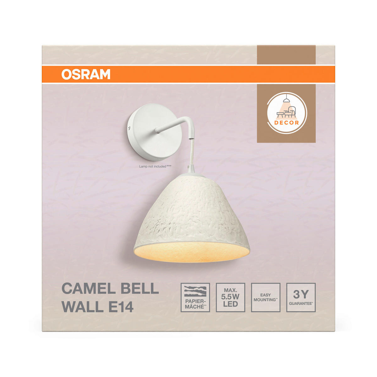 WANDLEUCHTE 22/28/32.3 cm   - Basics, Papier/Metall (22/28/32.3cm) - Osram