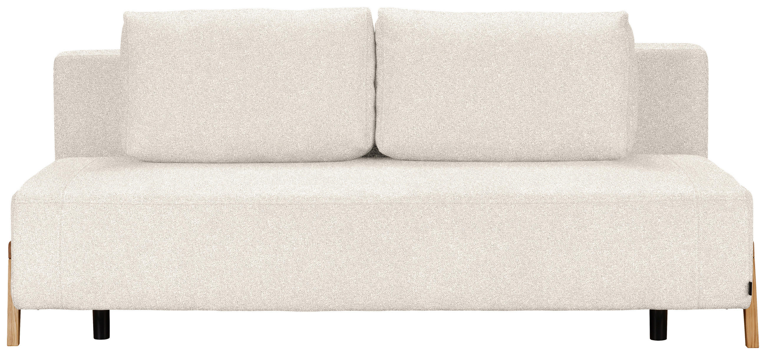 SCHLAFSOFA  mit Stoffauswahl, Liegefunktion, Schlafen auf Sitzhöhe Bouclé Creme  - Creme/Naturfarben, Design, Holz/Textil (211/88/102cm) - Niels Andersson