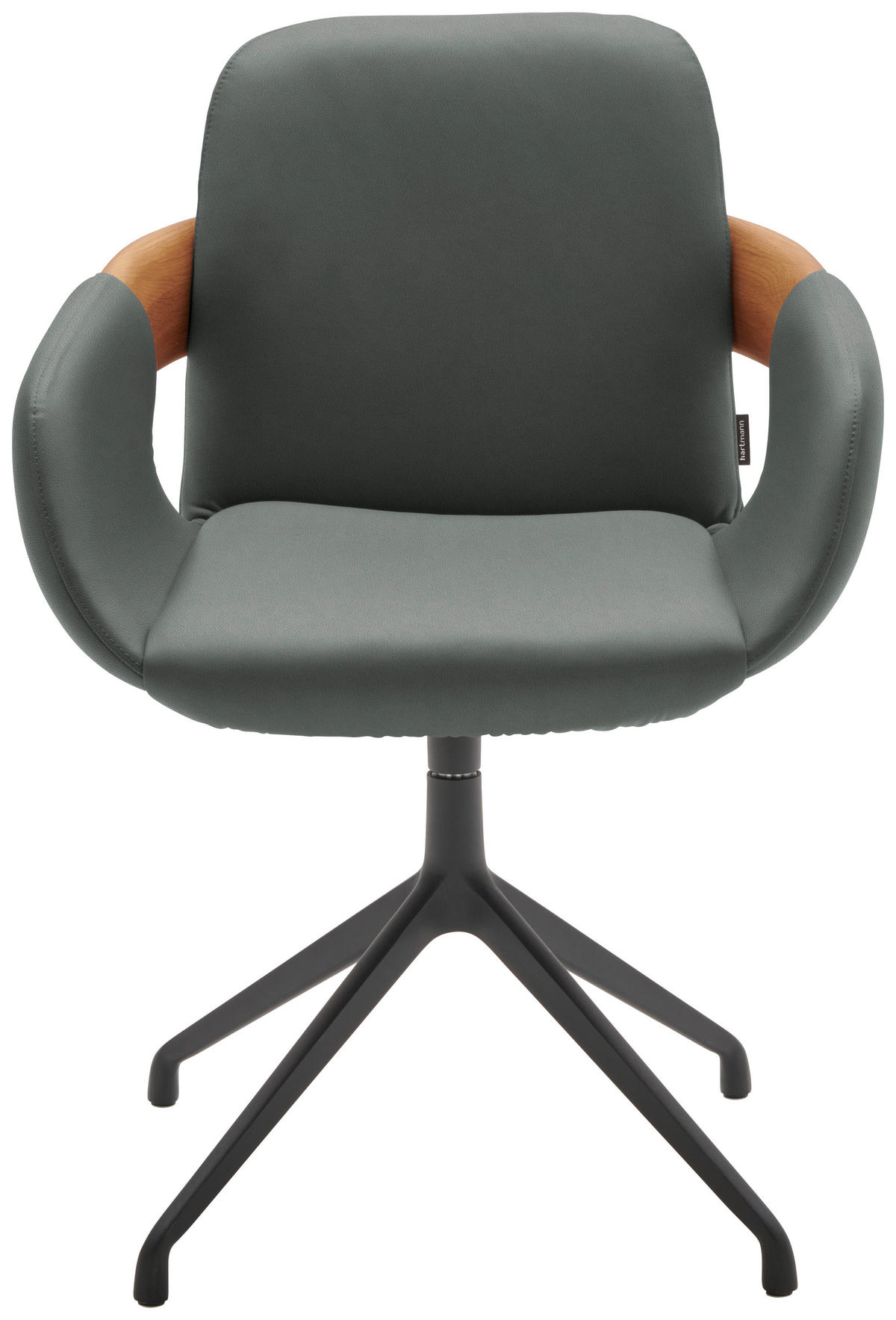 ARMLEHNSTUHL  Lederauswahl, Stoffauswahl, Typenauswahl, Sitzfläche 360° drehbar  Echtleder  - Eichefarben/Cognac, Natur, Leder/Holz (60/86/60cm) - Valnatura