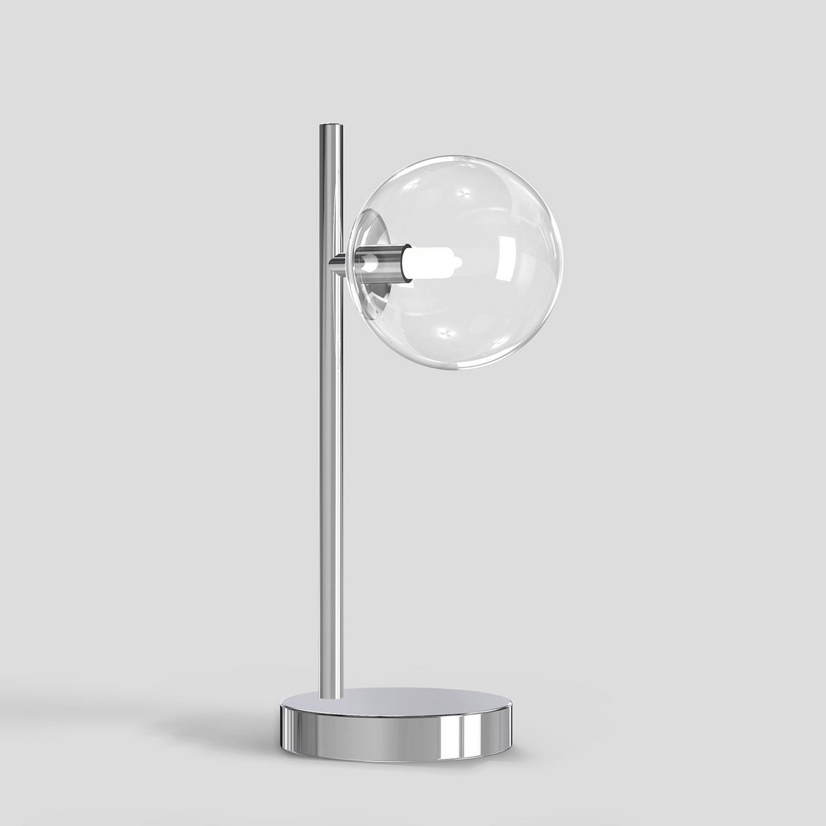 TISCHLEUCHTE 13/35 cm   - Chromfarben/Schwarz, Design, Glas/Kunststoff (13/35cm)