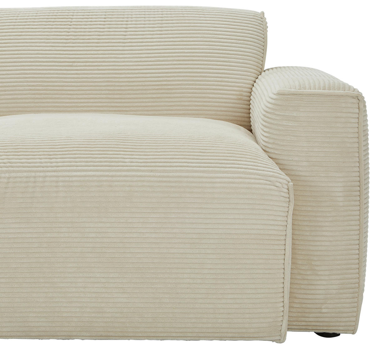 ECKSOFA in Cord Beige  - Beige/Schwarz, Design, Kunststoff/Textil (196/303cm) - Livetastic