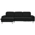 ECKSOFA in Webstoff Anthrazit  - Anthrazit/Schwarz, LIFESTYLE, Textil/Metall (180/310cm) - Valnatura