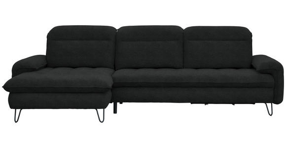 ECKSOFA in Webstoff Anthrazit  - Anthrazit/Schwarz, LIFESTYLE, Textil/Metall (180/310cm) - Valnatura