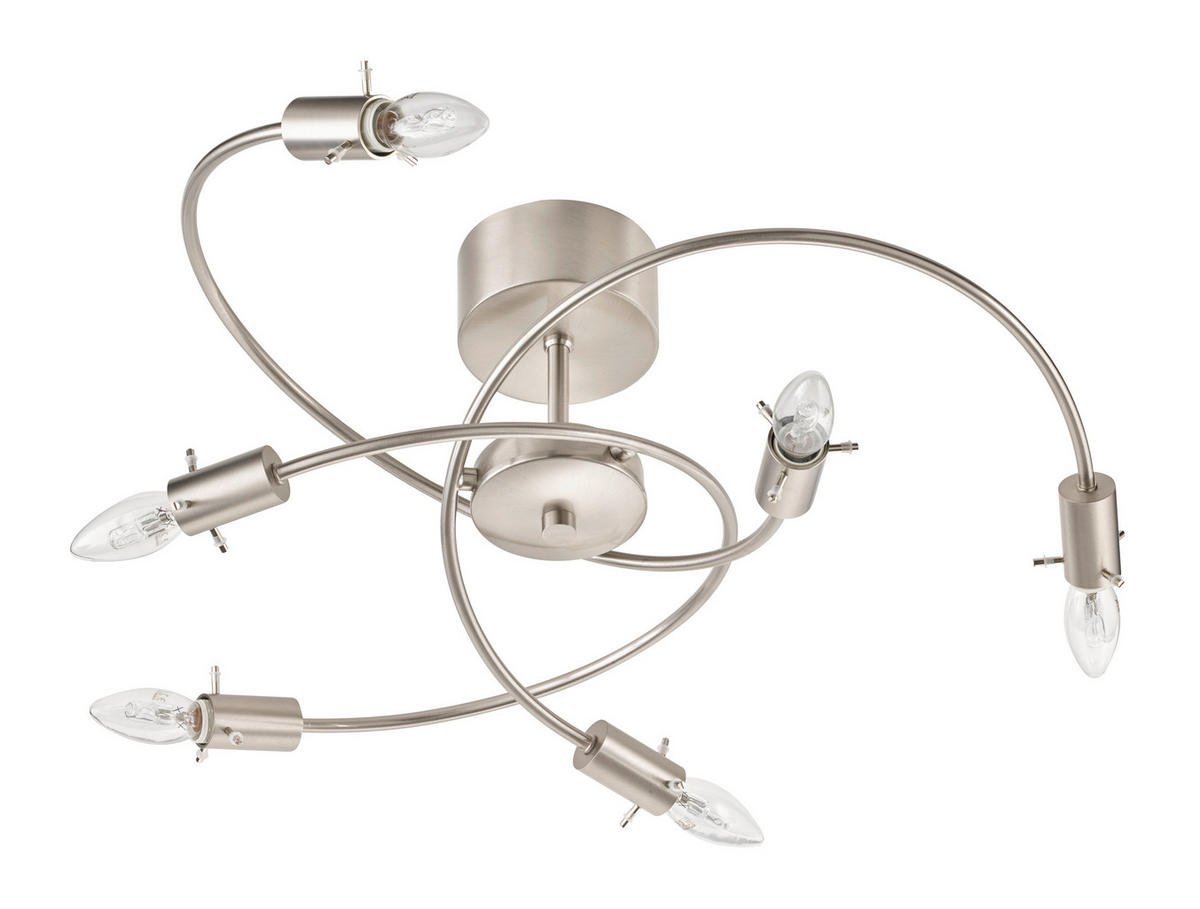 TAKLAMPA M6 LICHT / SPOT 17 72/26 cm  - nickelfärgad, Klassisk, metall (72/26cm) - Fischer & Honsel