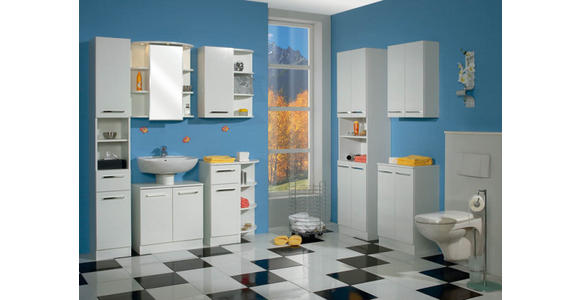 HOCHSCHRANK 50/195,5/33 cm - Chromfarben/Weiß, KONVENTIONELL, Holzwerkstoff (50/195,5/33cm) - Carryhome