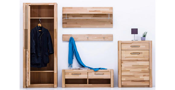 KOMMODE  in 66/112/40 cm  - Silberfarben/Buchefarben, KONVENTIONELL, Holz/Metall (66/112/40cm) - Hom`in