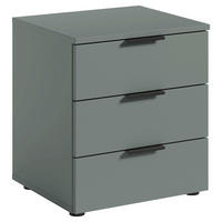 NOČNA OMARICA, žajbljevo zelena  - črna/žajbljevo zelena, Basics, umetna masa/leseni material (45/51/40cm) - Stylife