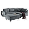 ECKSOFA inkl. Hocker Anthrazit Mikrovelours  - Anthrazit/Schwarz, Basics, Kunststoff/Textil (248/176cm) - MID.YOU