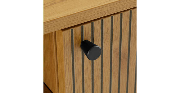 LOWBOARD Line in 150/50/40 cm - Eichefarben/Schwarz, Design, Holzwerkstoff/Metall (150/50/40cm) - Carryhome