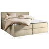 BOXBETT 160/200 cm,  in Beige, Bettkasten, Topper, H3 + H3 = fest  - Beige/Schwarz, Design, Kunststoff/Textil (160/200cm) - Chameo