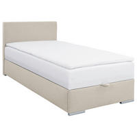 POLSTERBETT 100/200 cm, inkl. Bettkasten, Topper,  in Sandfarben  - Sandfarben/Chromfarben, KONVENTIONELL, Holz/Kunststoff (100/200cm) - MID.YOU