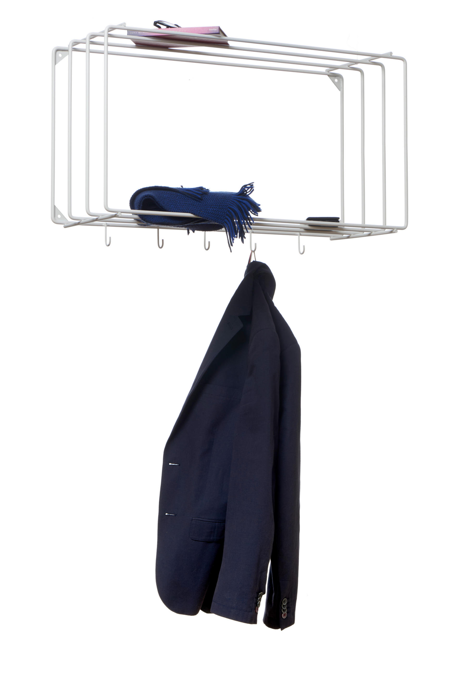 WANDGARDEROBE - Weiß, Basics, Metall (73/38/26cm) - Livetastic
