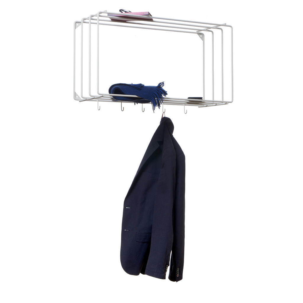 Thumbnail - Livetastic Wandgarderobe Stabilo Garderobe, Weiß, Metall, 73x38x26 cm, Hutablage, Garderobe, Garderobenleisten & Gardero...