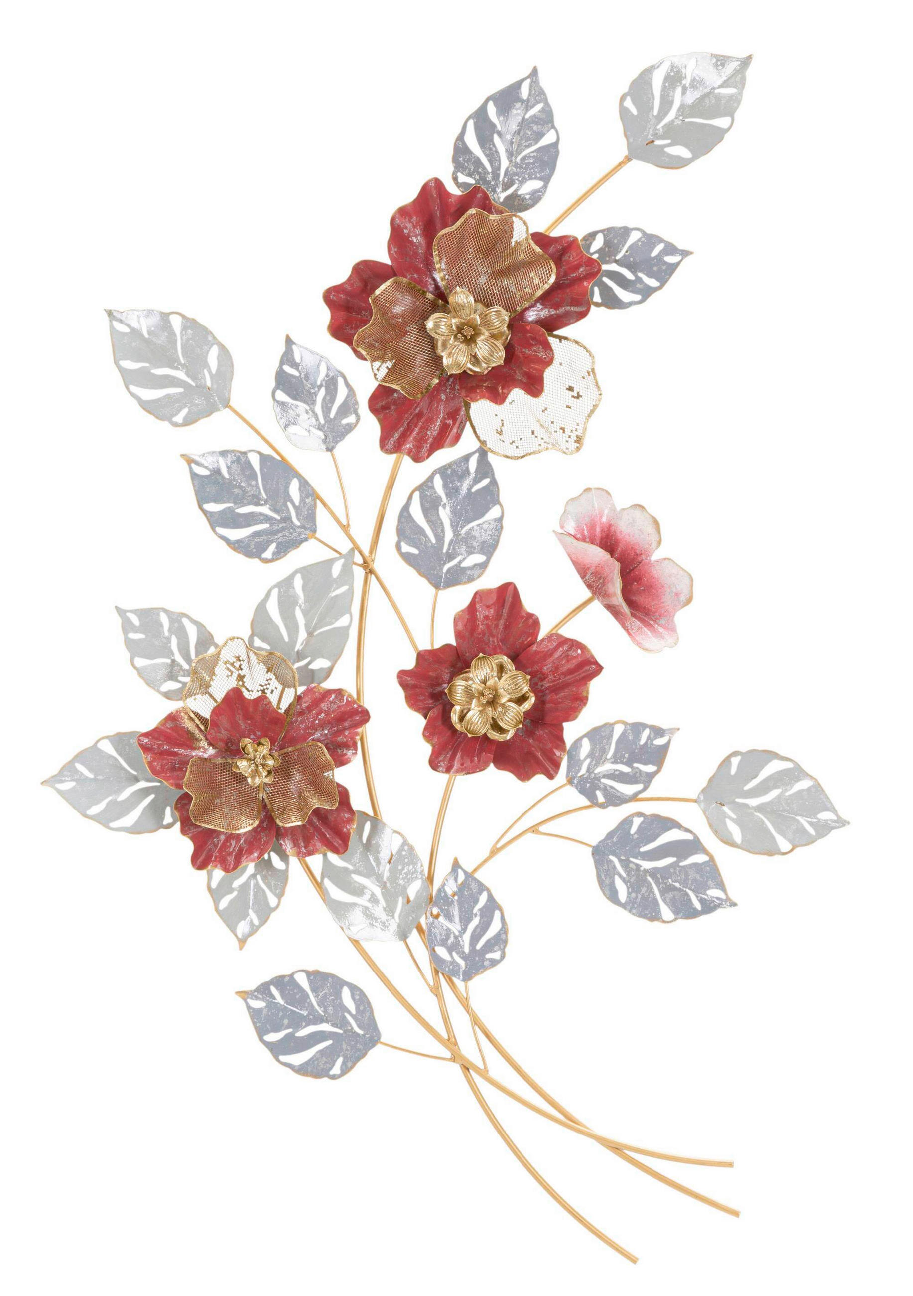 WANDDEKO  68.6/98.4/7.6 cm   - Rot/Goldfarben, Basics, Metall (68.6/98.4/7.6cm)