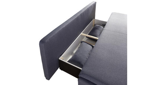 SCHLAFSOFA in Webstoff Dunkelblau  - Silberfarben/Dunkelblau, KONVENTIONELL, Kunststoff/Textil (207/94/90cm) - Venda