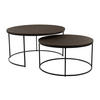 SOFFBORD SET i trä, metall 85/70/85/70/45/36,5 cm  - brun/svart, Design, metall/trä (85/70/85/70/45/36,5cm) - Niels Andersson