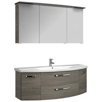 BADEZIMMER 3-teilig  in 144 cm  - Chromfarben/Graphitfarben, MODERN, Glas/Keramik (144cm) - Sadena