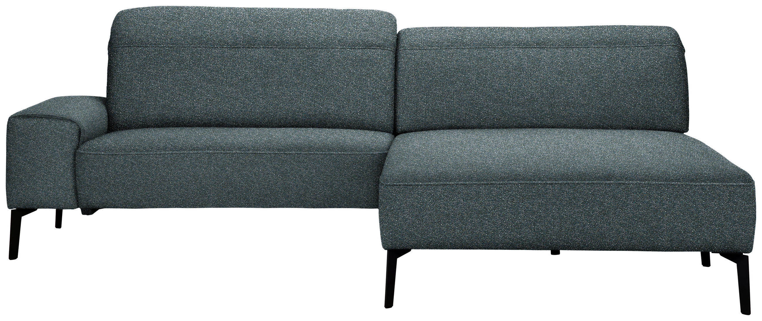 ECKSOFA in Mikrofaser Blaugrau  - Blaugrau/Schwarz, Design, Textil/Metall (273/203cm) - Johann Jakob