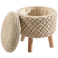 POUF Makramee Dekodiamanten Naturfarben 45/45/45 cm  - Naturfarben, Trend, Textil (45/45/45cm) - Linea Natura