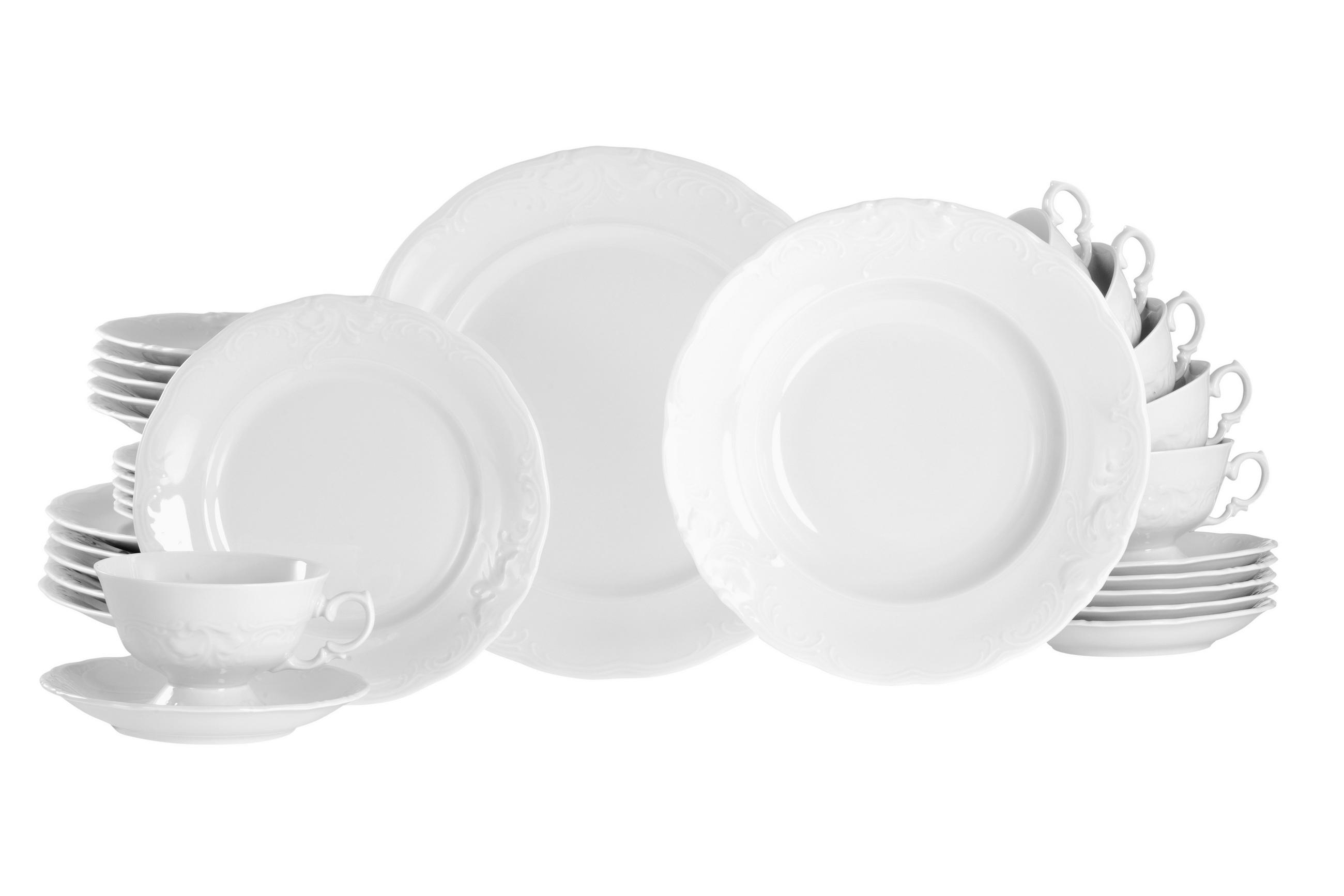 KOMBISERVICE Weiß Frederike weiss 30-teilig 6 Personen  - Weiß, Basics, Keramik - Creatable