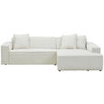 ECKSOFA in Chenille Creme 280/188 cm - Creme/Schwarz, KONVENTIONELL, Kunststoff/Textil (280/188cm) - Carryhome