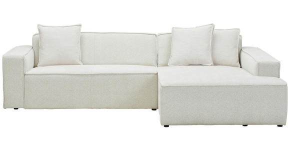 ECKSOFA in Chenille Creme 280/188 cm - Creme/Schwarz, KONVENTIONELL, Kunststoff/Textil (280/188cm) - Carryhome
