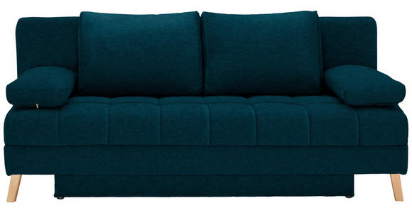 SCHLAFSOFA  in Webstoff Petrol  - Petrol/Naturfarben, KONVENTIONELL, Holz/Textil (195/90/90cm) - Cantus