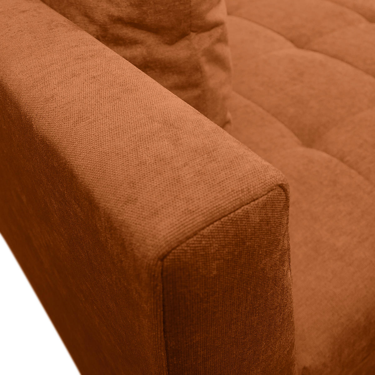 Ecksofa inkl. Hocker in Flachgewebe Rostfarben  - Rostfarben/Schwarz, Design, Holz/Textil (174/247cm) - MID.YOU