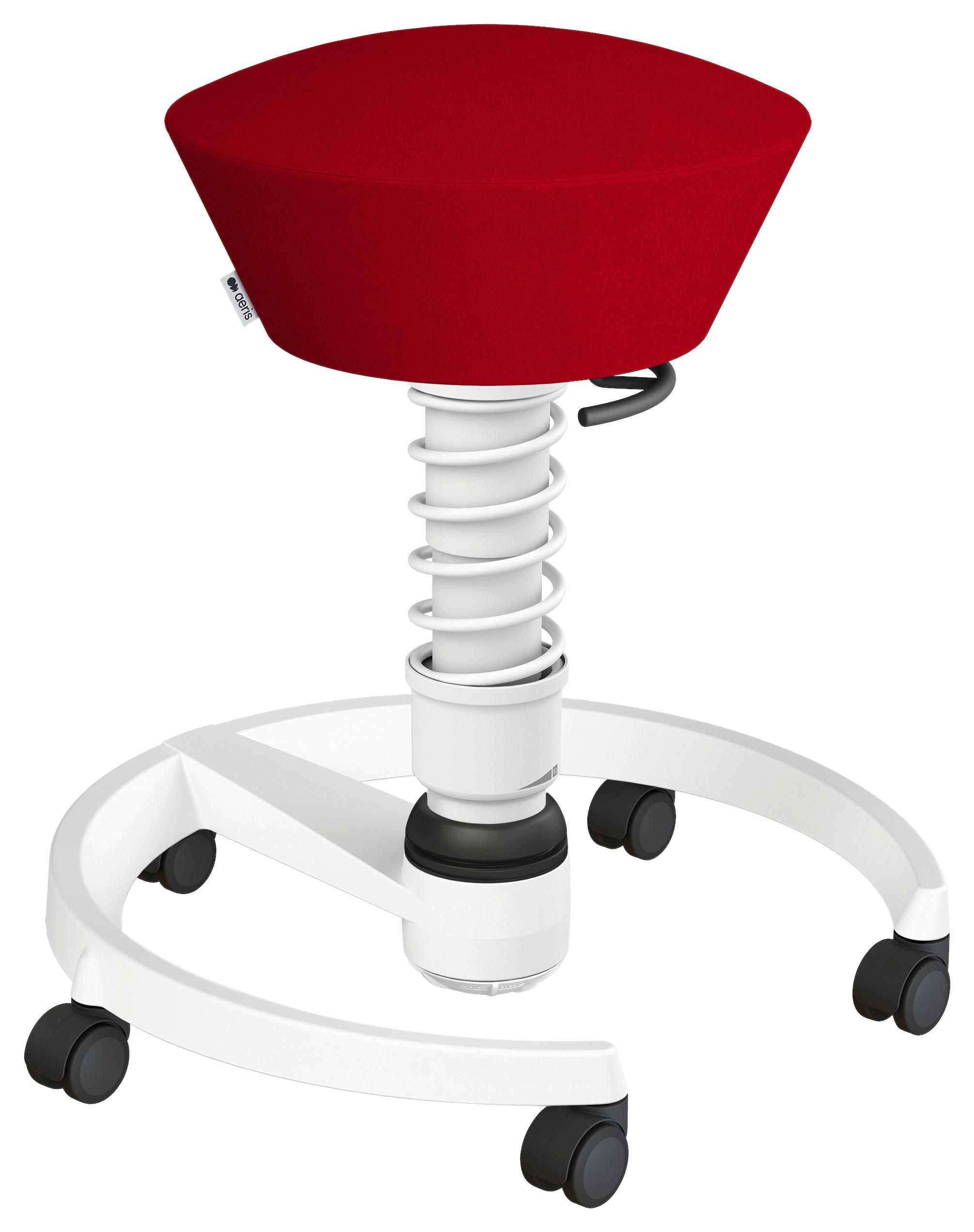 BÜROHOCKER Mikrofaser Rot, Weiß - Rot/Weiß, Basics, Kunststoff/Textil (55/45,66/55cm) - Aeris
