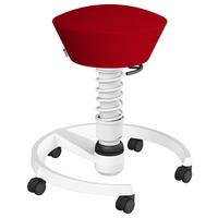 BÜROHOCKER Mikrofaser Rot, Weiß  - Rot/Weiß, Basics, Kunststoff/Textil (55/45,66/55cm) - Aeris