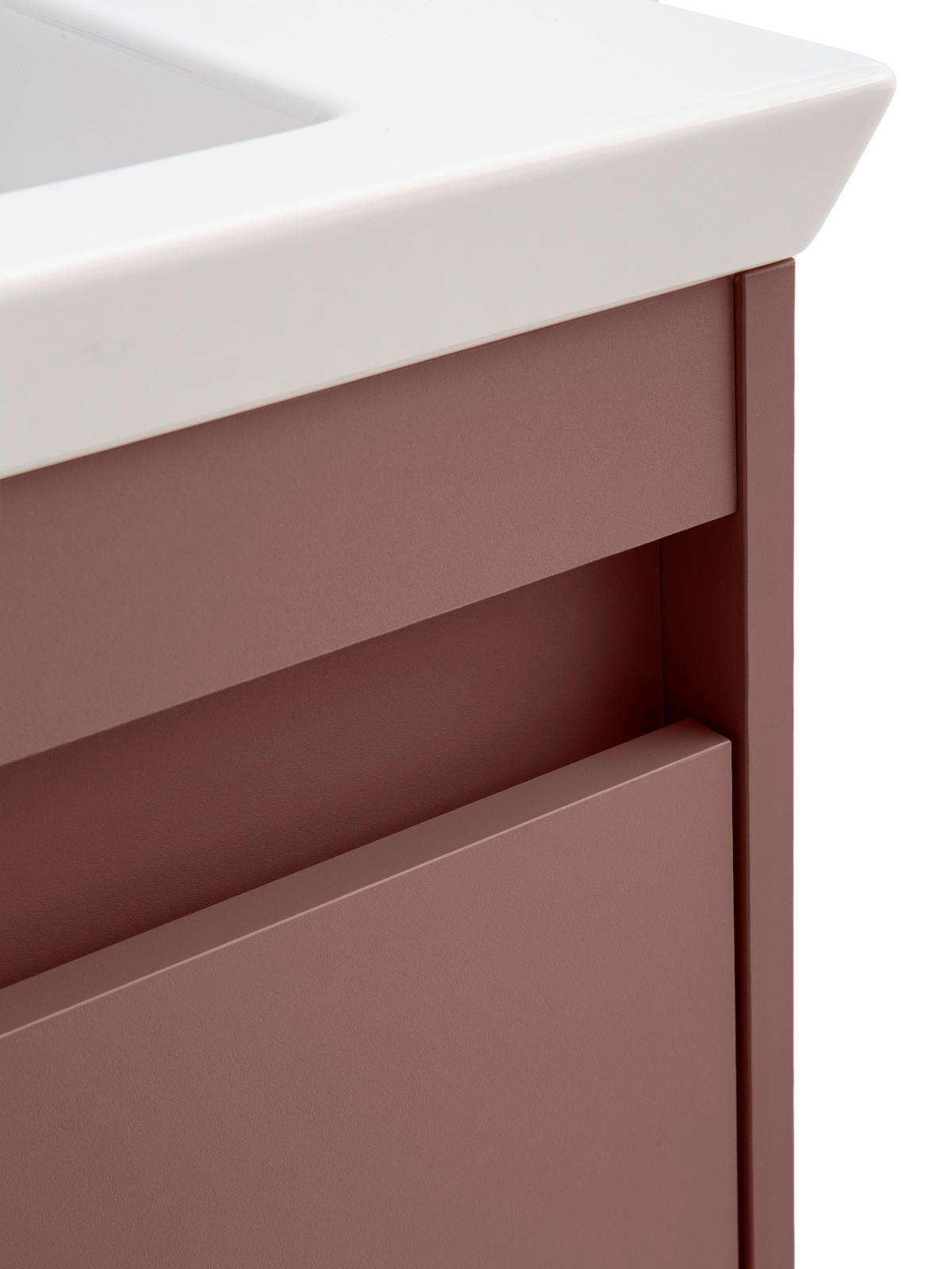 GÄSTEBAD 45,5 cm  - Weiß Hochglanz/Mauve, KONVENTIONELL, Keramik/Holzwerkstoff (45,5cm)