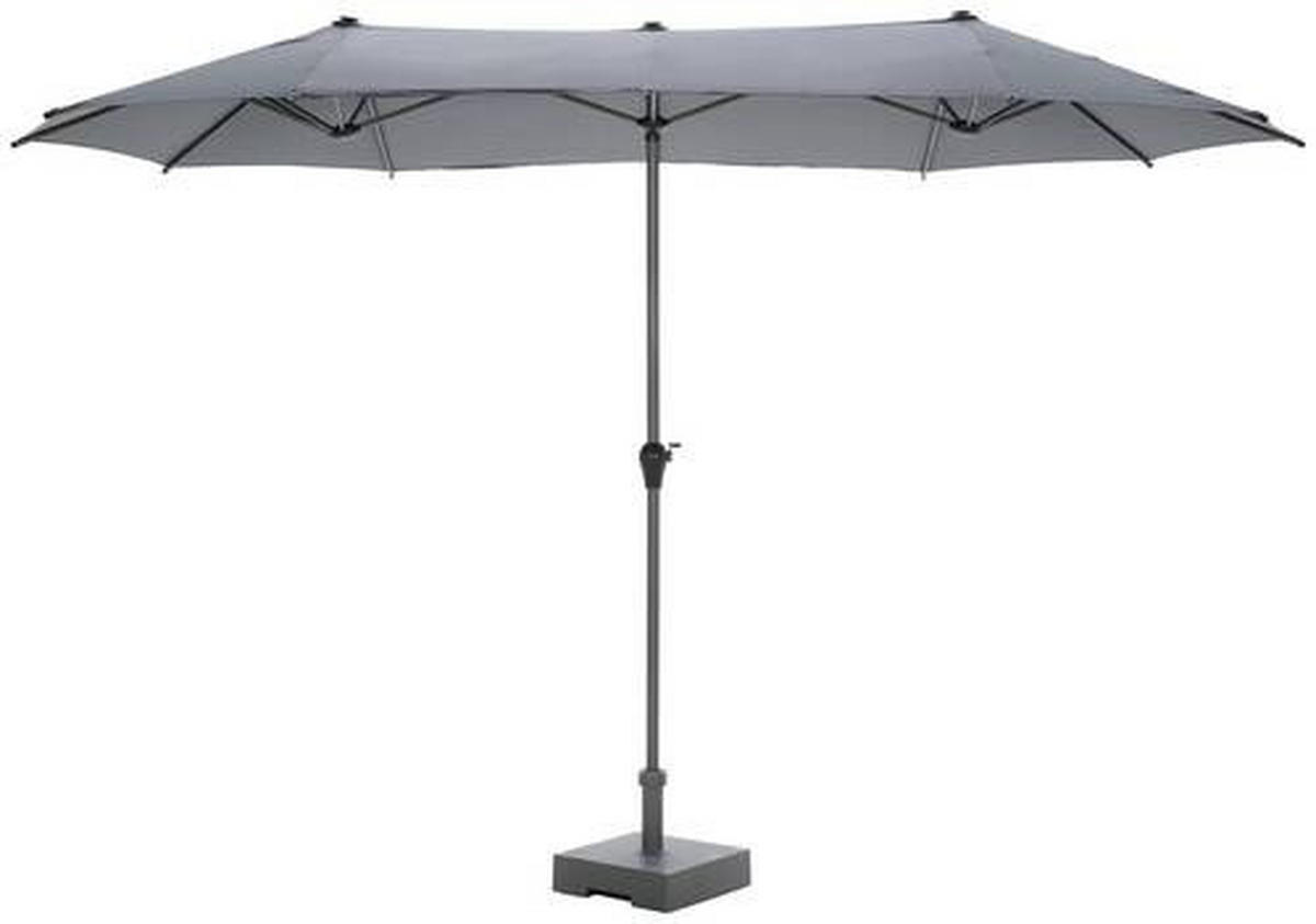 DVOJITÝ SLUNEČNÍK 400/236/208 cm - antracitová, Moderní, kov/textil (400/236/208cm) - Ambia Garden