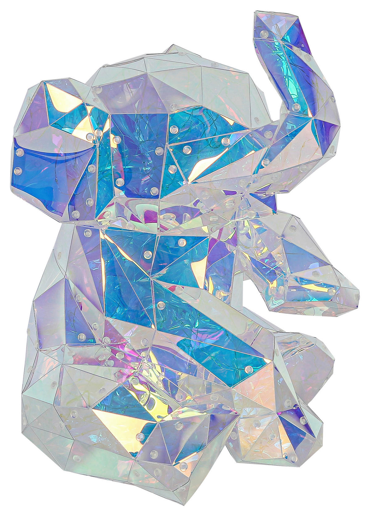 TISCHLEUCHTE 33/31/40 cm   - Transparent/Perlmutt, Trend, Kunststoff (33/31/40cm) - Novel