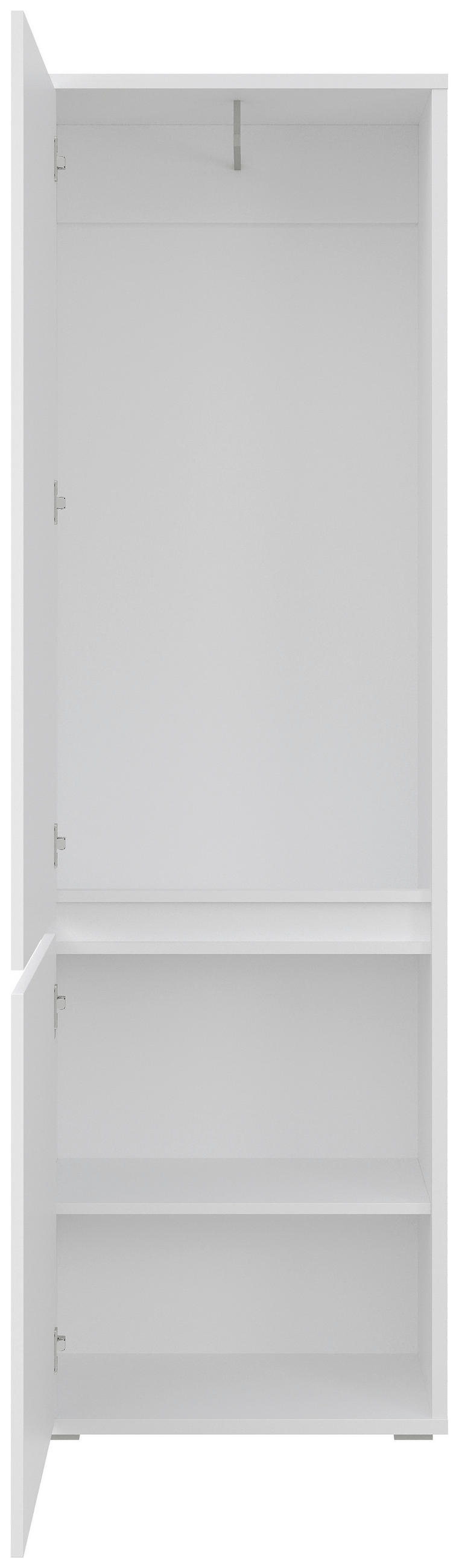 GARDEROBNA OMARA bela - srebrne barve/bela, Konvencionalno, leseni material (60/195/33,8cm) - Xora