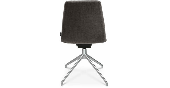 STUHL in Aluminium Velours Metall, Textil - Taupe/Alufarben, Design, Textil/Metall (46/81,5-84,5/55cm) - Johann Jakob