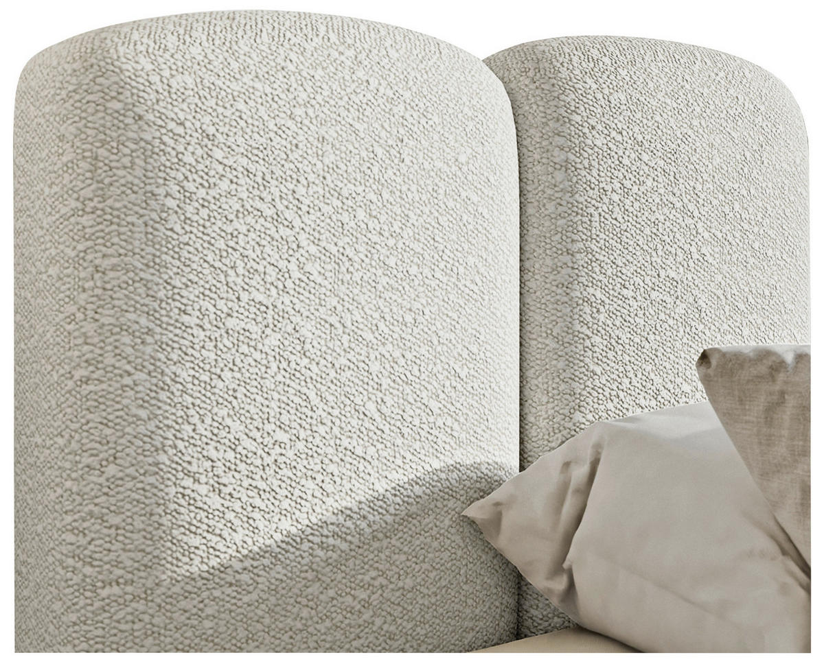 POLSTERBETT Cloudy Bettkasten, Lattenrost 180/200 cm  in Grau  - Grau, MODERN, Holz/Textil (180/200cm) - Livetastic