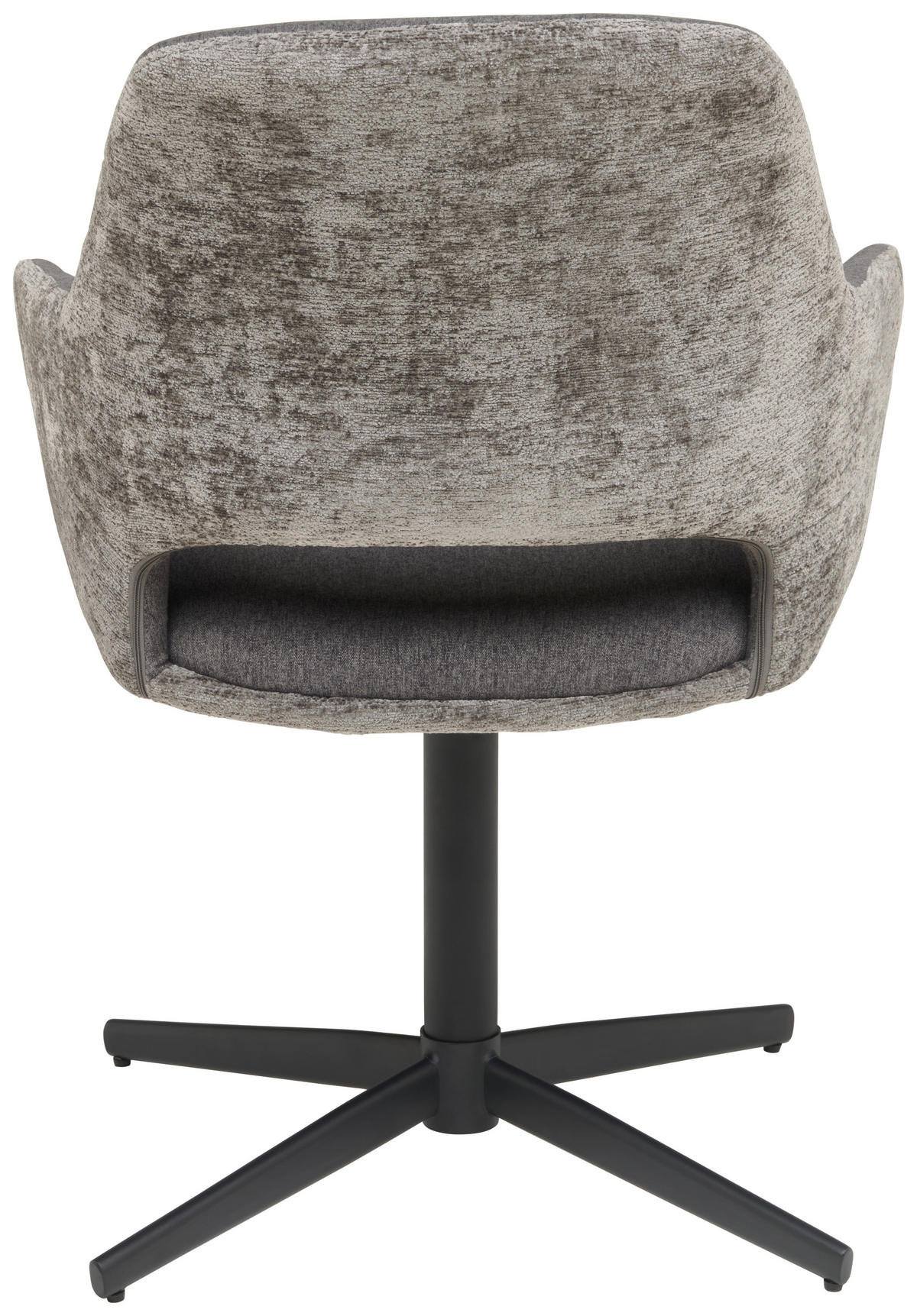 ARMLEHNSTUHL  in Eisen Chenille, Leinenoptik  - Schwarz/Grau, KONVENTIONELL, Textil/Metall (61/85/63cm) - MID.YOU