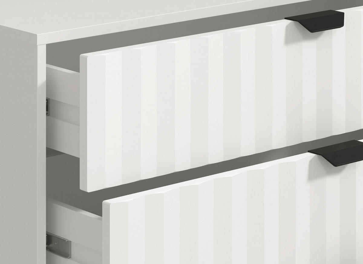 KOMÓD 93/90/40 cm  - fekete/fehér, Basics, faalapú anyag/fém (93/90/40cm) - Xora