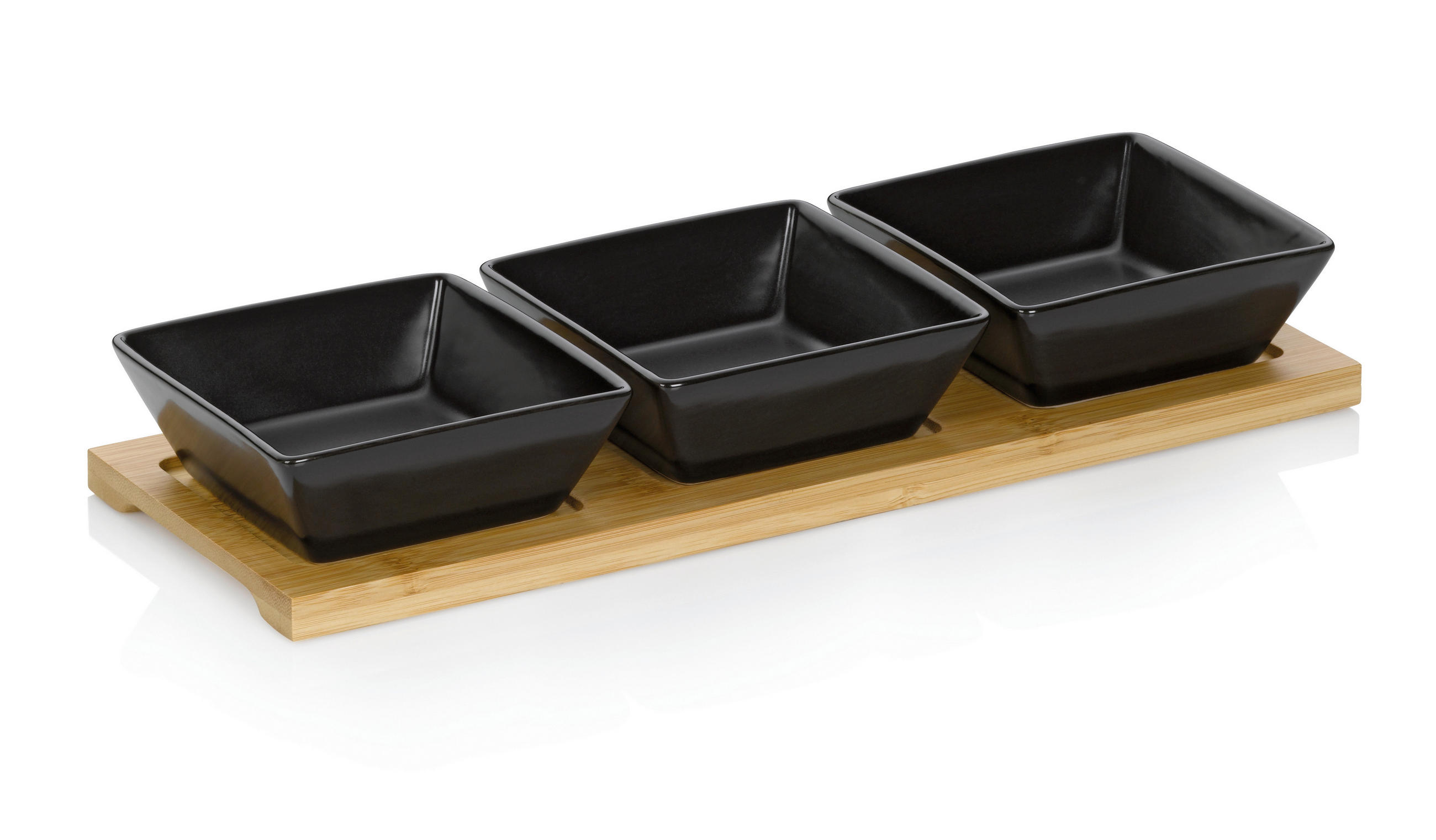 SERVIERSCHALENSET Philipa   - Schwarz, KONVENTIONELL, Keramik (33,5/12/5cm) - Kela