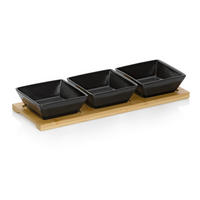 SERVIERSCHALENSET Philipa   - Schwarz, KONVENTIONELL, Keramik (33,5/12/5cm) - Kela