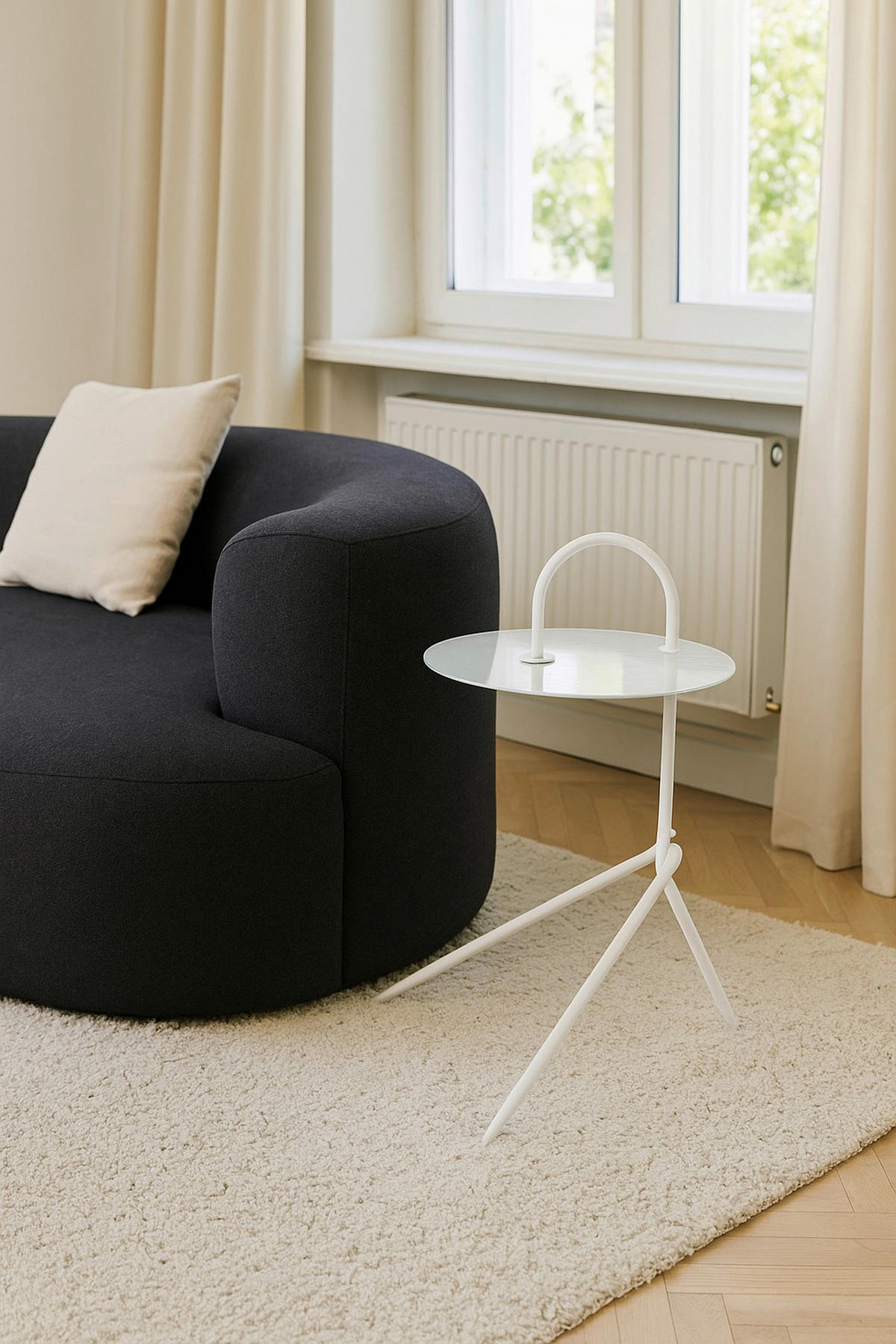 BEISTELLTISCH 45/52/64 cm Weiß rund  - Weiß, Design, Glas/Metall (45/52/64cm) - MID.YOU
