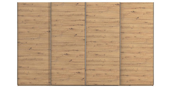 SCHWEBETÜRENSCHRANK  in Eiche Artisan  - Chromfarben/Eiche Artisan, Design, Holzwerkstoff/Metall (361/235/68cm) - Novel